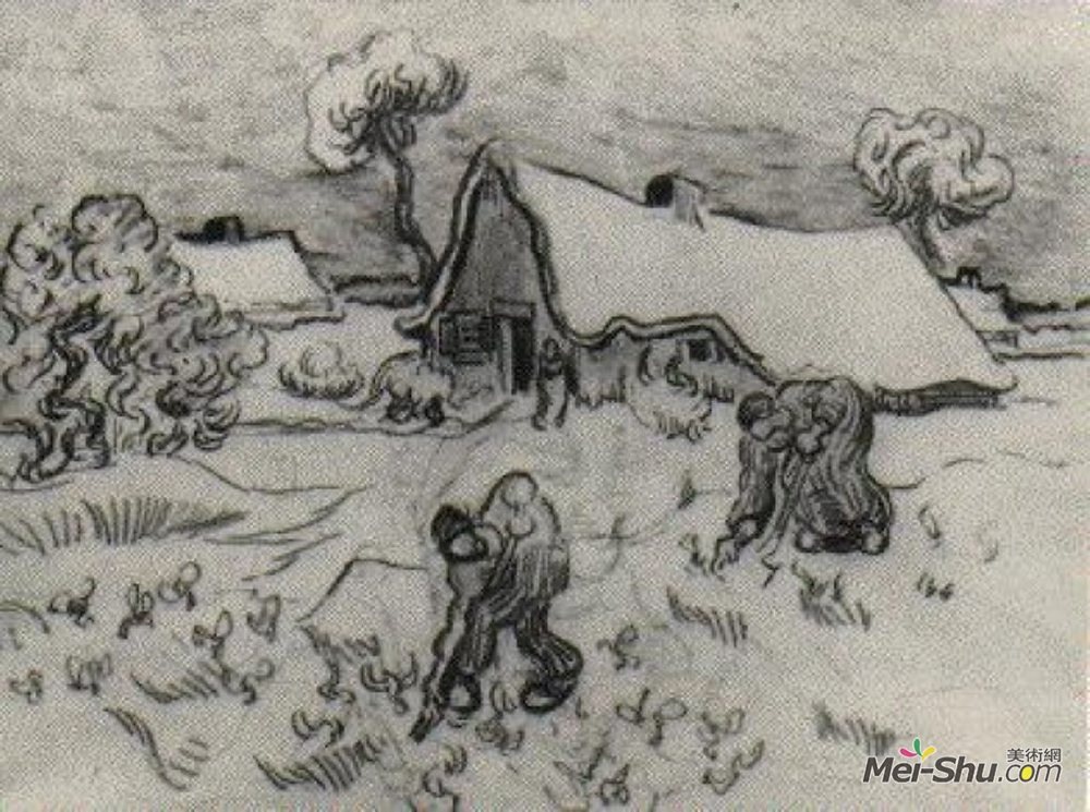 挖地的人素描赏析 
