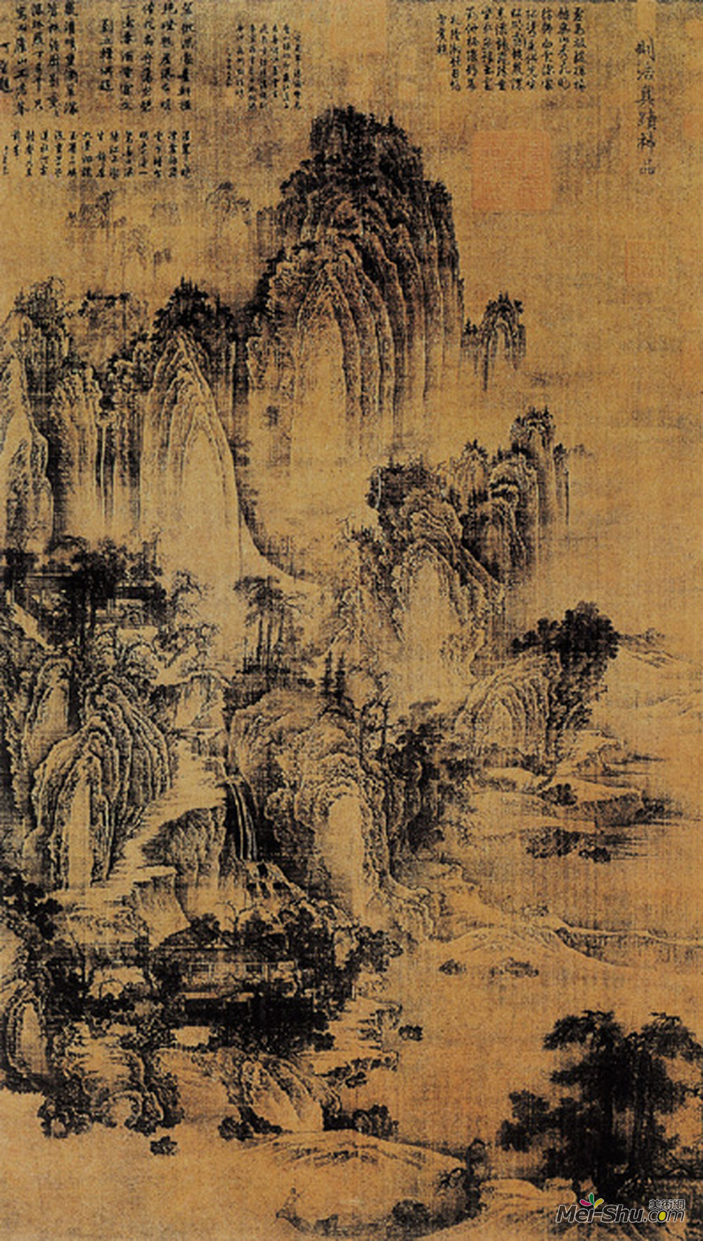 《匡庐图》五代荆浩绢本水墨纵185.8厘米横106.8厘米台北故宫博物院藏