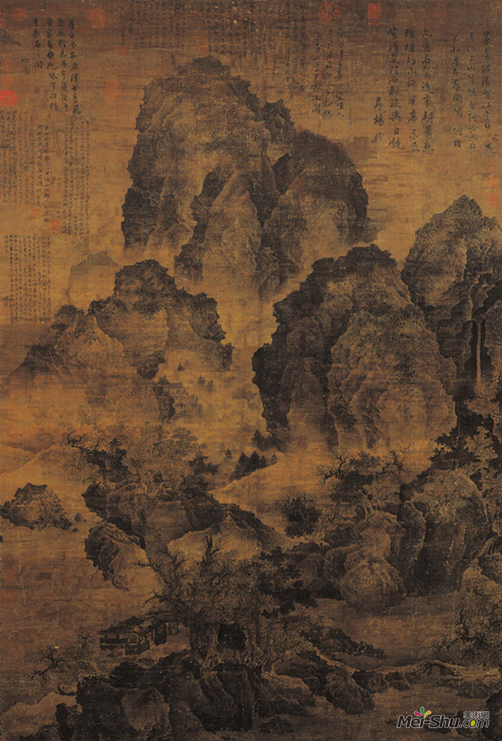 《临流独坐图》北宋范宽绢本淡设色纵166.1厘米 横106.3厘米 台北故宫博物院藏