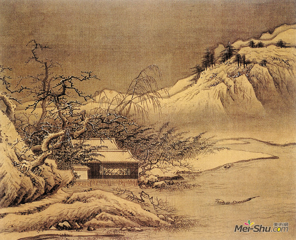 《雪堂客话图》中国山水名画