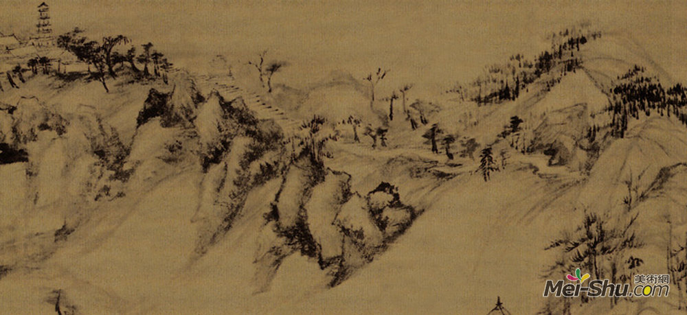 《灵岩山图》中国山水名画