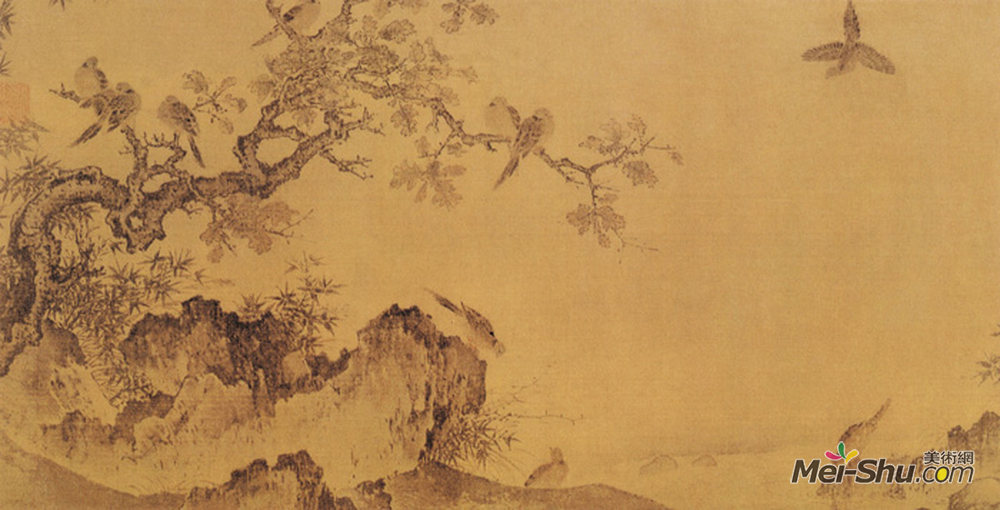 《竹石锦鸡图》中国花鸟名画
