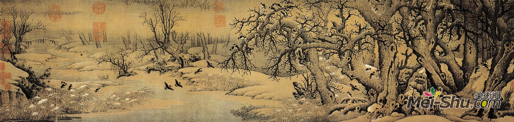 《寒鸦图》中国花鸟名画