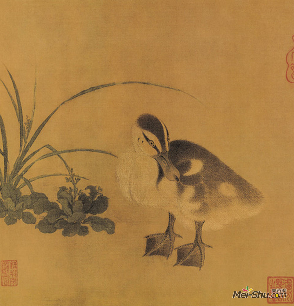 《乳鸭图》中国花鸟名画