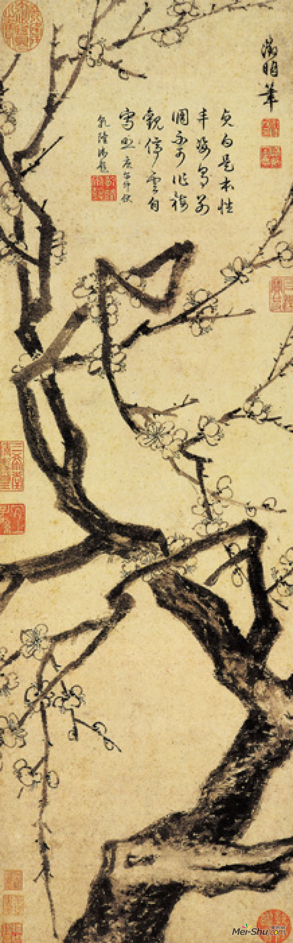 《冰姿倩影图》明文徵明纸本墨笔纵76.9厘米横24.5厘米南京博物馆藏