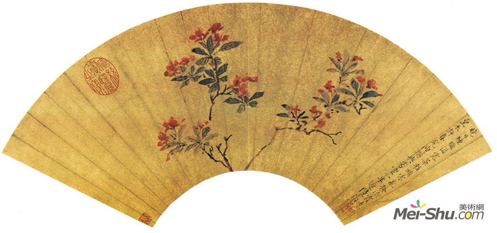 《花卉扇面》中国花鸟名画