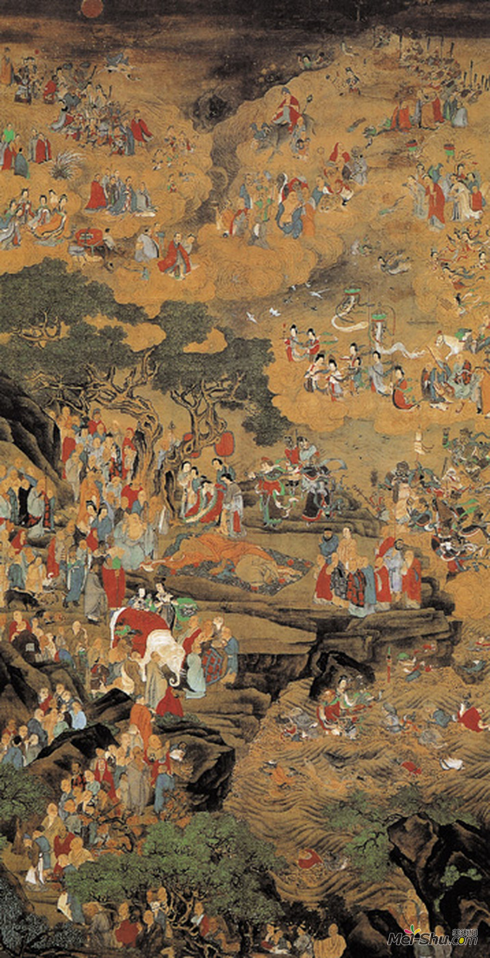 《涅磐图》明吴彬绢本设色纵400.2厘米横208.4厘米日本圣福寺藏