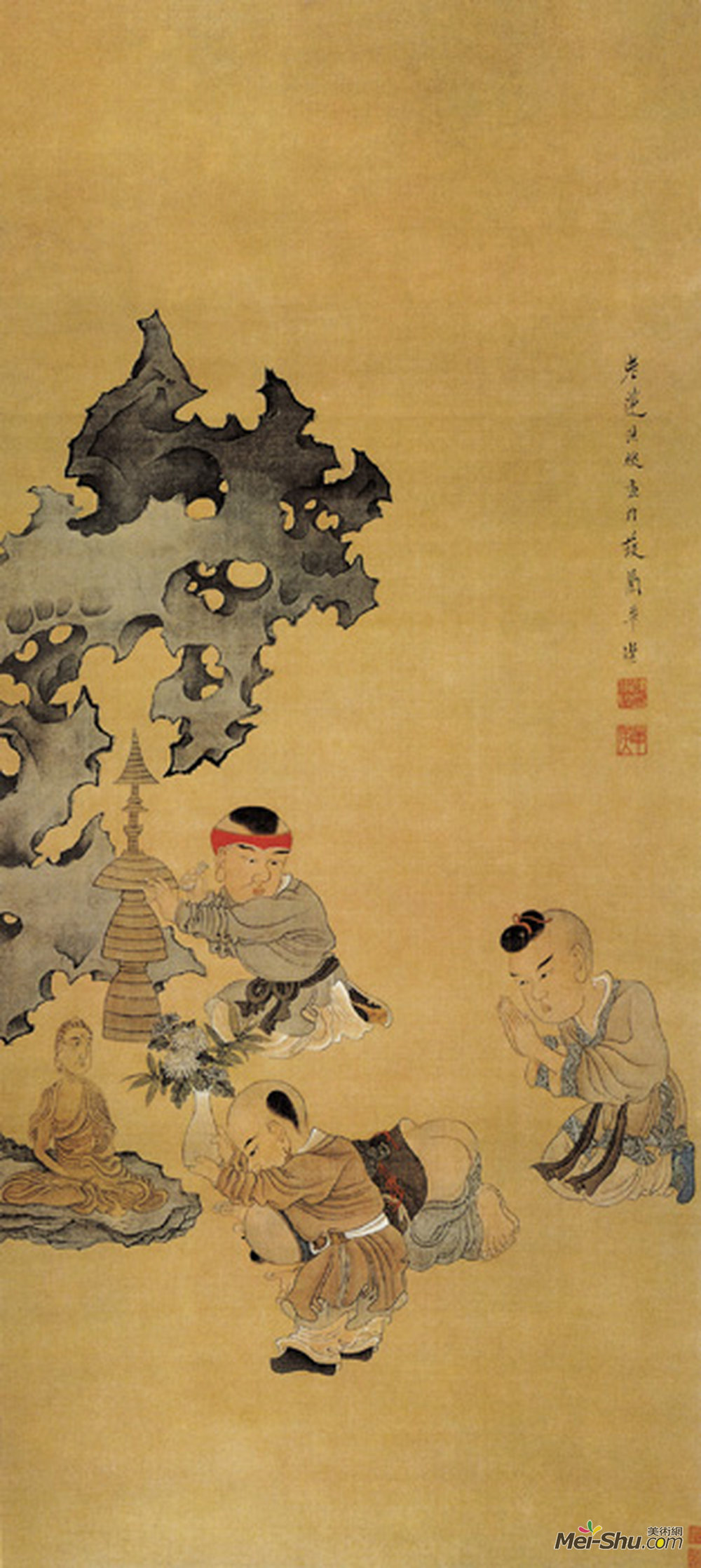 《戏佛图》明陈洪绶