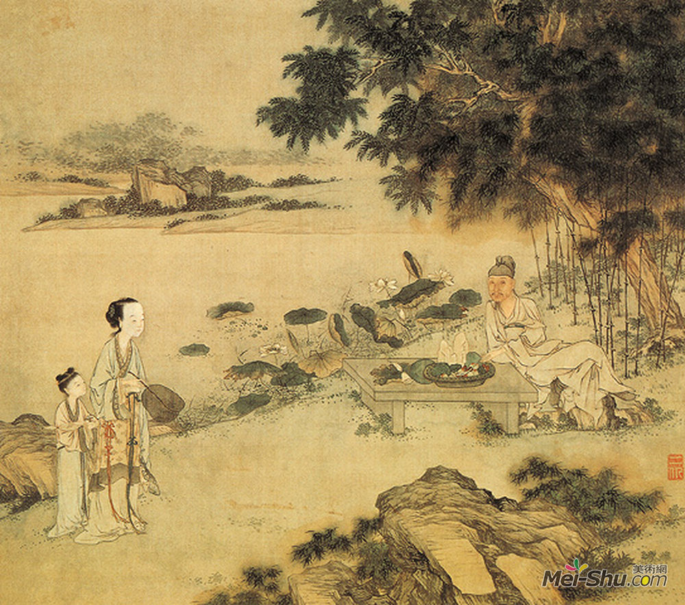 《莲塘纳凉图》中国人物名画
