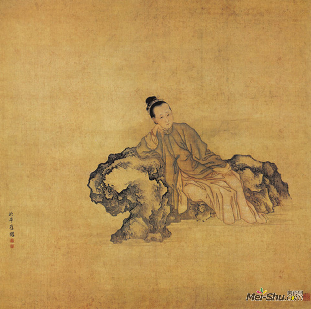 《秋闺思妇图》中国人物名画