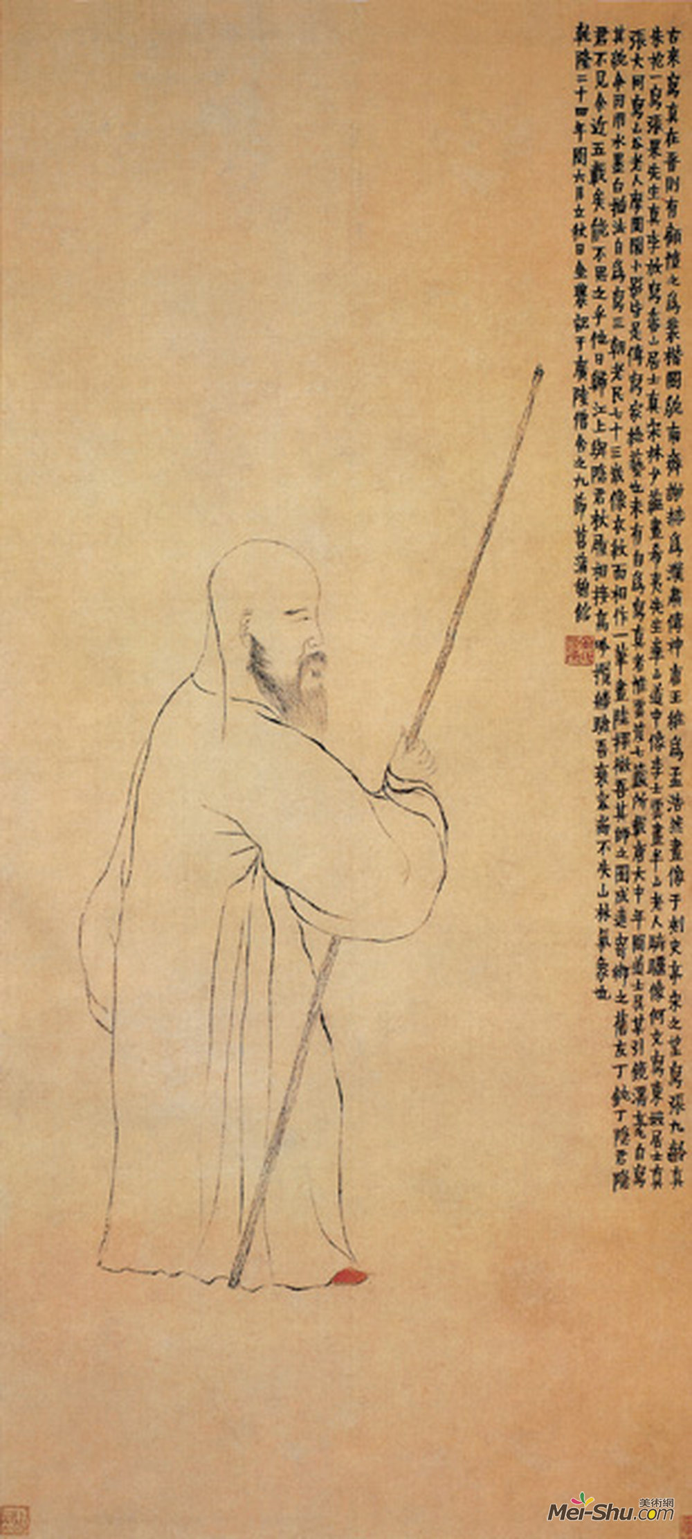 《自画像》清金农纸本设色纵131.3厘米横59.1厘米 北京故宫博物院藏