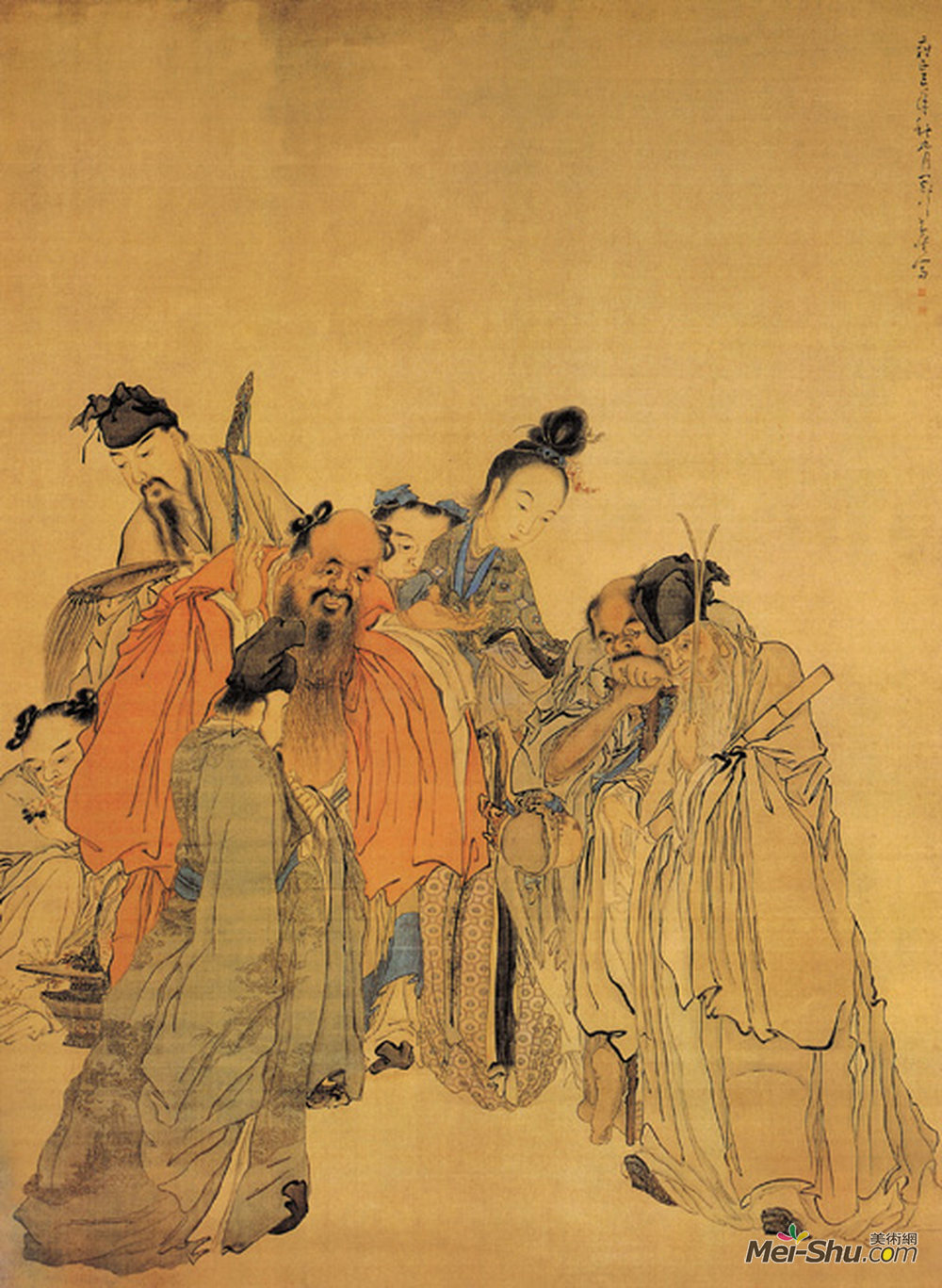 《八仙图》清黄慎绢本设色纵228.5厘米横164厘米泰州市博物馆藏