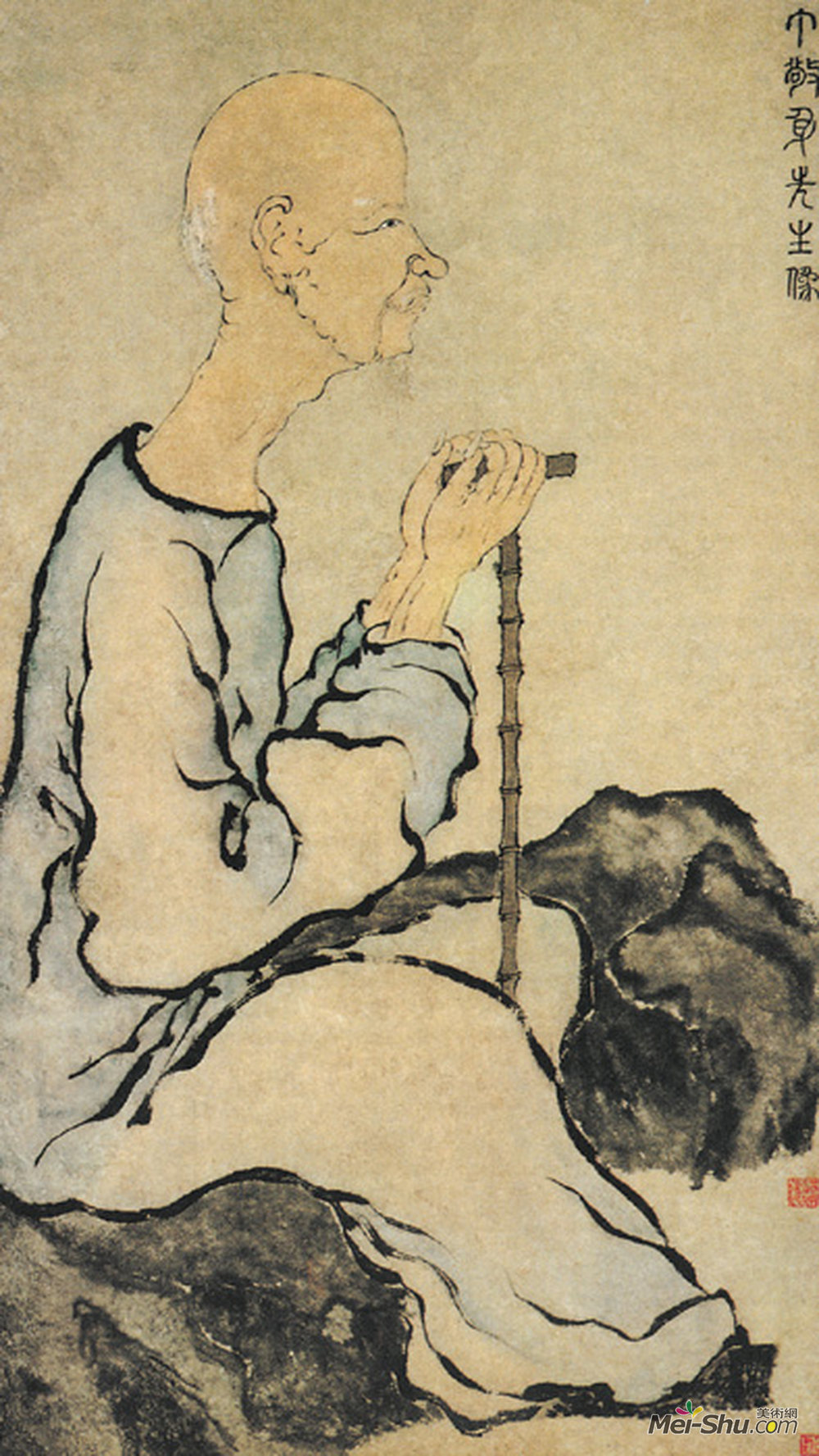 《丁敬像》清罗聘纸本设色纵108.1厘米横60.7厘米浙江省博物馆藏