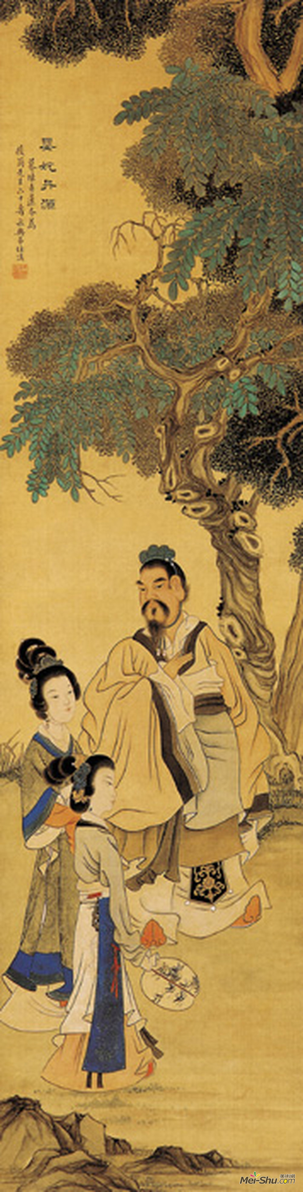 《樱姹丹源图》清任淇绢本设色