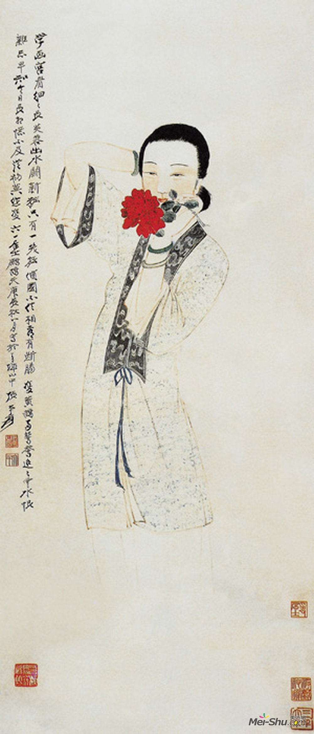 《持花仕女》张大千1920年