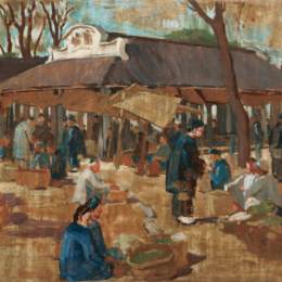 《靖西的市场》冯法祀油画作品欣赏