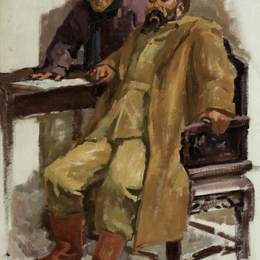 《匪军军官与告密者-1》冯法祀油画艺术作品欣赏