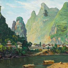 《桂林·阳朔》韩景生油画作品欣赏