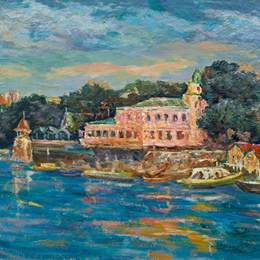 《松花江南岸》韩景生油画作品欣赏