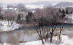 《雪后江南之二》沈行工油画艺术作品欣赏