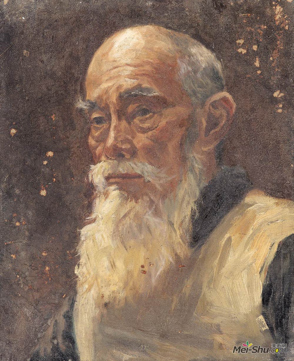 《白胡子老人像》刘迅油画艺术作品欣赏_名画欣赏_美术网-mei-shu.com