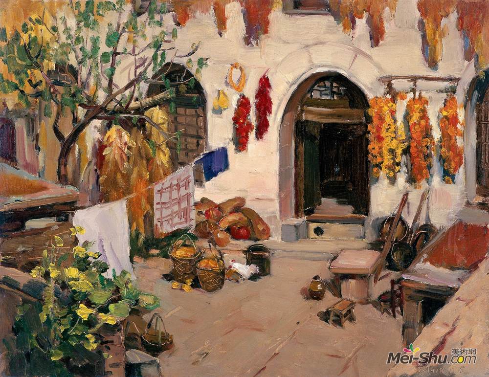 《农家小院》秦寒光油画作品欣赏_名画欣赏_美术网-mei-shu.com