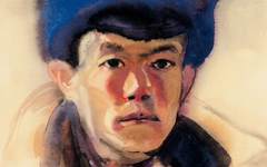 《自画像》周令钊水彩艺术作品欣赏