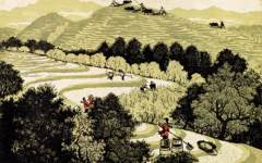《垦荒（耕山）》罗映球版画高清作品欣赏