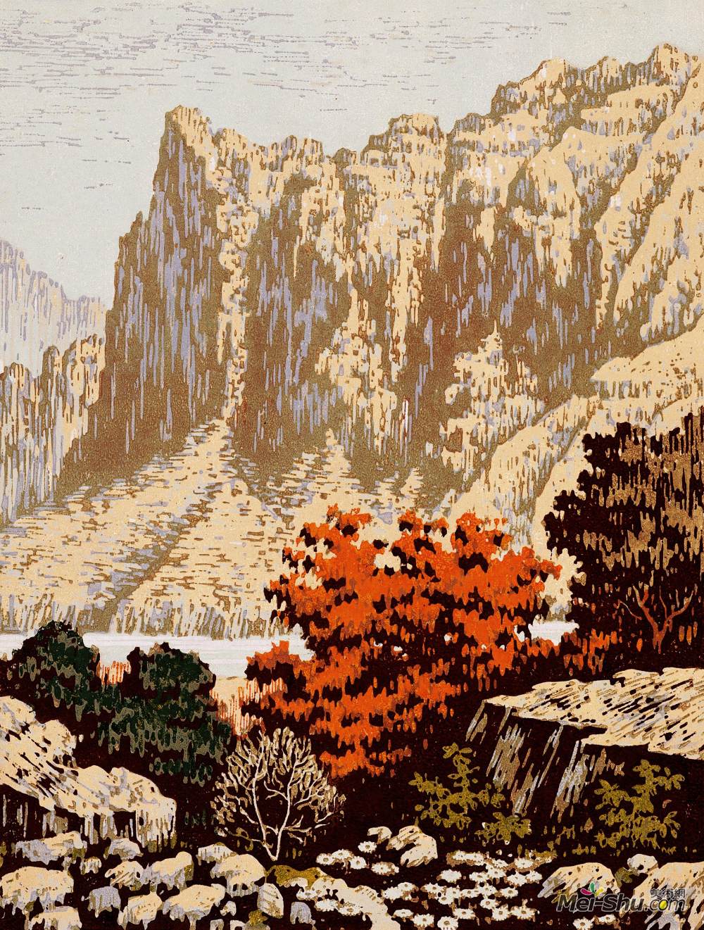 《太行山风景》力群版画艺术作品欣赏
