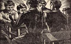 《前夜》罗映球版画艺术作品