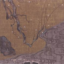 《白梅屏风》尾形光琳版画艺术作品