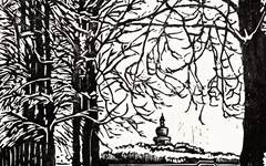 《北京瑞雪》汪刃锋版画艺术作品