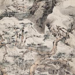 《指画大幅山水》高其佩中国画高清作品欣赏