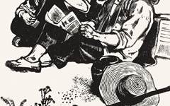 《宪法草案公布了》朱鸣岗版画高清作品欣赏