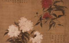 《红白芍药图》华嵒中国画艺术作品欣赏