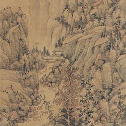 《法大痴道人山水》蓝瑛中国画高清作品