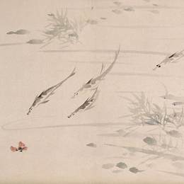 《桃花游鱼》王师子中国画艺术作品欣赏