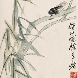 《绿柳鸣蝉》齐白石中国画作品