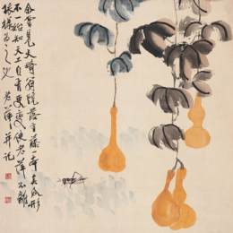 《葫芦草虫》齐白石中国画作品