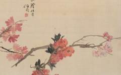 《折枝桃花》任伯年中国画高清作品