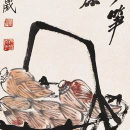 《筠蓝新笋》齐白石中国画高清作品