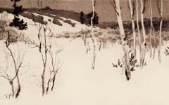 《雪景》兹万佐夫版画作品欣赏