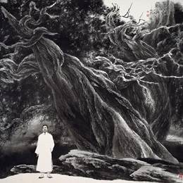 《惊雷·鲁迅先生小像》韩国榛中国画作品