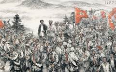《会师井冈——井冈山革命斗争》刘大为苗再新中国画作品