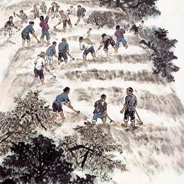 《桑山行 组画之三》赵望云中国画作品