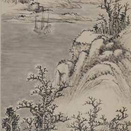 《雪景山水》吴徵中国画高清作品