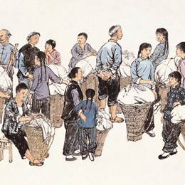 《桑山行 组画之四》赵望云中国画艺术作品