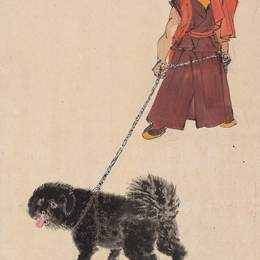 《高原獒犬》叶浅予中国画高清作品