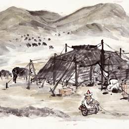 《祁连山写生19》赵望云中国画作品