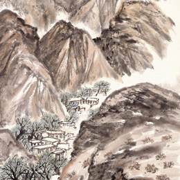 《塞外山村》赵望云中国画作品